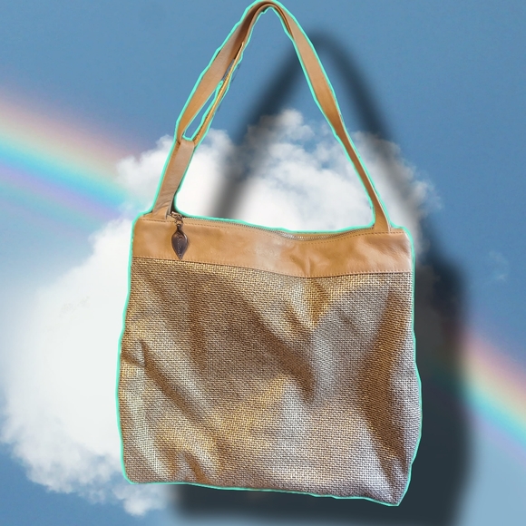 Neta Sade Bags Neta Sade Metallic Woven Tote Bag Poshmark